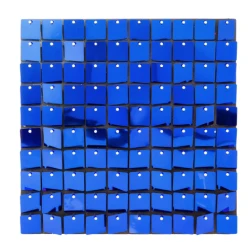 Panou decorativ model patrat cu paiete ALBASTRU 30 x 30 cm