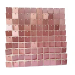 Panou decorativ model patrat cu paiete ROZ GOLD 30 x 30 cm