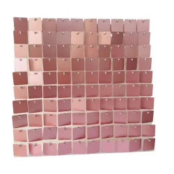 Panou decorativ model patrat cu paiete ROZ GOLD 30 x 30 cm