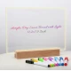 Panou luminos acrilic tip tabla de notite transparenta cu baza din lemn