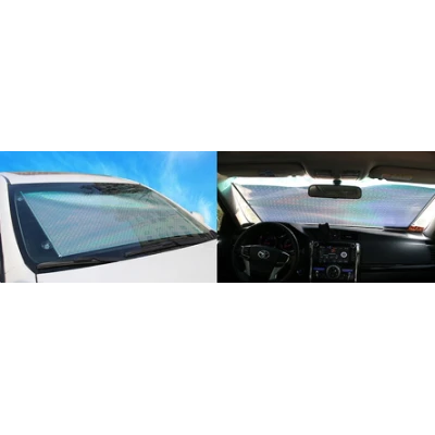 Parasolar auto cu ventuze retractabil GRI 58 cm x 125 cm