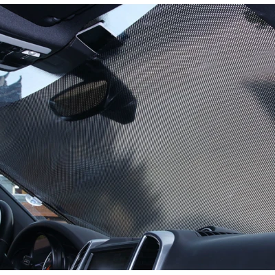 UB Parasolar auto cu ventuze retractabil NEGRU 58 cm x 125 cm