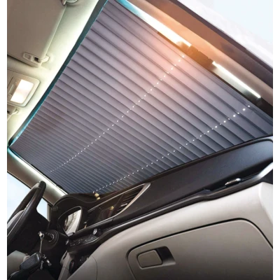 Parasolar auto retractabil impotriva razelor UV, fixare prin ventuze 70 cm