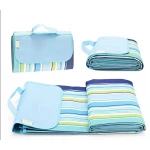 Patura de plaja/picnic tip geanta impermeabila cu dungi 130x150cm