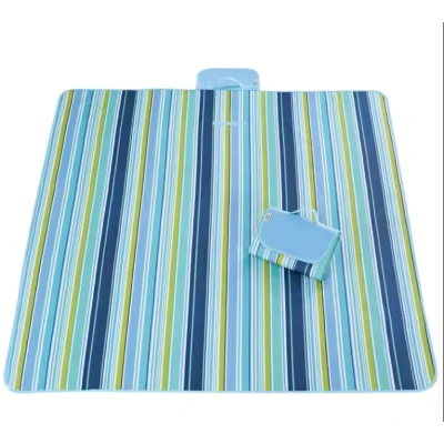 Patura de plaja/picnic tip geanta impermeabila cu dungi 130x150cm