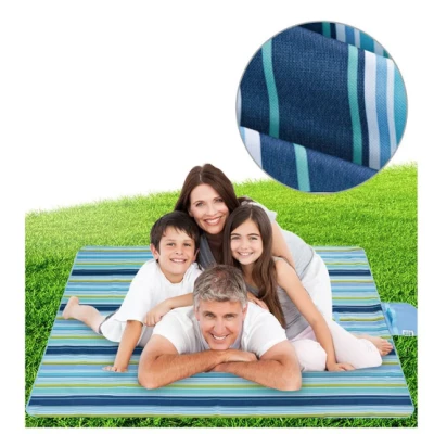 Patura de plaja/picnic tip geanta impermeabila cu dungi 130x150cm