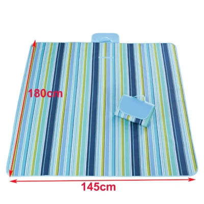 Patura de plaja/picnic tip geanta impermeabila cu dungi 130x150cm