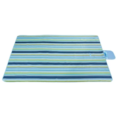 Patura de plaja/picnic tip geanta impermeabila cu dungi 130x150cm