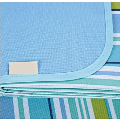 Patura de plaja/picnic tip geanta impermeabila cu dungi 130x150cm