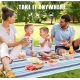 Patura de plaja/picnic tip geanta impermeabila cu dungi 130x150cm