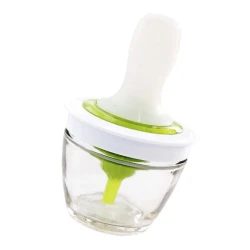 Pensula din silicon pentru ulei recipient inclus alb/verde