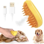 Perie animale cu abur si peri din silicon 3in1 pentru curatare masaj si blana stralucitoare