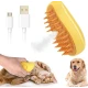 Perie animale cu abur si peri din silicon 3in1 pentru curatare masaj si blana stralucitoare