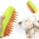 Perie animale cu abur si peri din silicon 3in1 pentru curatare masaj si blana stralucitoare
