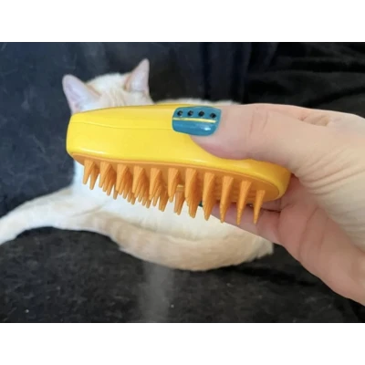 Perie animale cu abur si peri din silicon 3in1 pentru curatare masaj si blana stralucitoare