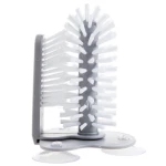 Perie dubla pentru spalare pahare si recipiente, interior/exterior cu 3 ventuze