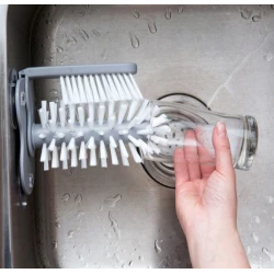 Perie dubla pentru spalare pahare si recipiente, interior/exterior cu 3 ventuze