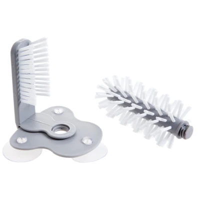 Perie dubla pentru spalare pahare si recipiente, interior/exterior cu 3 ventuze