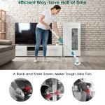 Perie Electrica Rotativa Tip Mop Pentru Curatat Hurricane Spin Scrubber Cu Trei Capete