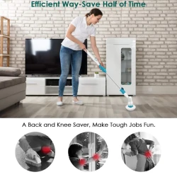 Perie Electrica Rotativa Tip Mop Pentru Curatat Hurricane Spin Scrubber Cu Trei Capete