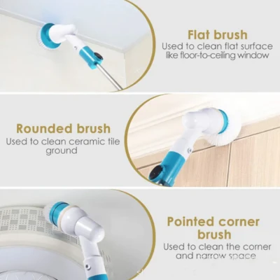 Perie Electrica Rotativa Tip Mop Pentru Curatat Hurricane Spin Scrubber Cu Trei Capete