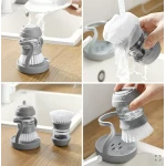 Perie pentru vase cu dozator detergent si suport