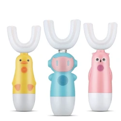 Periuta de dinti electrica pentru copii, forma de U, ALBASTRA
