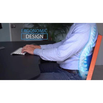 Perna ergonomica Comfy Curve Gri cu albastru pentru sustinere lombara si spate