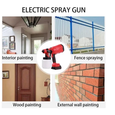 Pistol profesional de vopsit si zugravit electric 800 ml si 2 acumulatori 48V Portabil