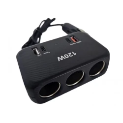 Piza auto bricheta 120W cu 3 prize 2 porturi USB 2 porturi Type C 1656