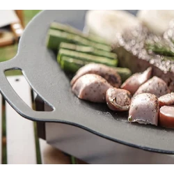 Plita Japoneza rotunda cu manere placa grill antiaderenta pluristratificata diametrul 30 cm