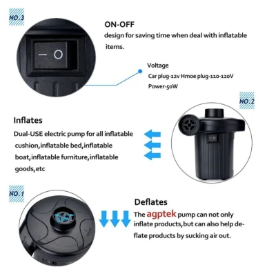Pompa de aer electrica 12V pentru saltele
