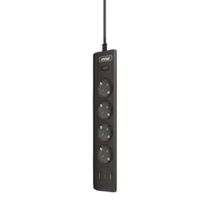 Prelungitor Electric cu 4 prize 2 USB Tip A 1 USB Tip C si intrerupator Q PX400