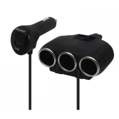 Priza auto 12V si 24V Olesson 1634 cu 4 intrari 120W negru