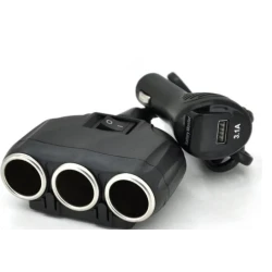Priza auto 12V si 24V Olesson 1634 cu 4 intrari 120W negru