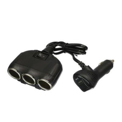 Priza auto 12V si 24V Olesson 1634 cu 4 intrari 120W negru