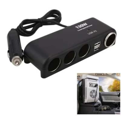 Priza auto 1525 Olesson 12V/24V cu 6 intrari 120W negru