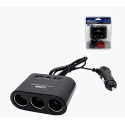Priza auto 3 cai si USB 120W Olesson 1653