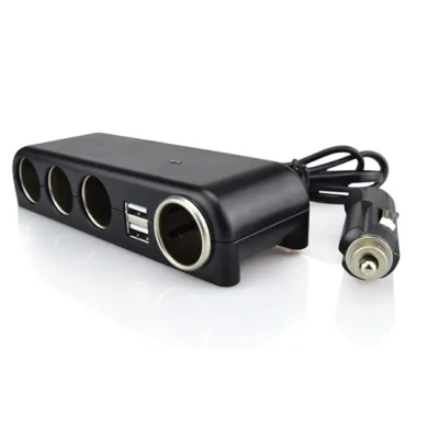 Priza auto No. 1525 cu 4 porturi de iesire si 2 USB