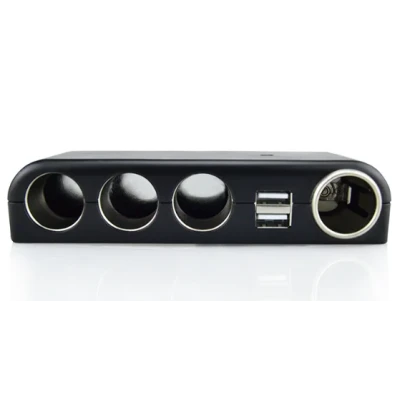 Priza auto No. 1525 cu 4 porturi de iesire si 2 USB