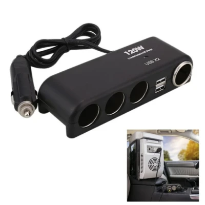 Priza auto No. 1525 cu 4 porturi de iesire si 2 USB