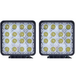 Proiectoare Led Off Road TP-1648 48W 16 12V-24V PATRATE -  Set 2 Bucati
