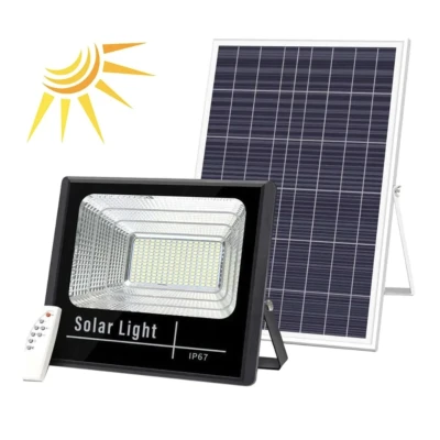 Proiector 100W  LED DIMABIL cu Panou Solar INDIVIDUAL si Telecomanda HA