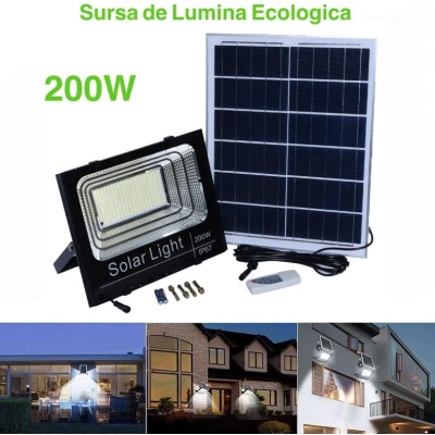 Proiector 200W cu Panou Solar si Telecomanda