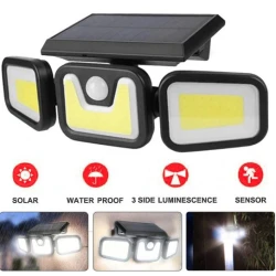 Proiector FL 1725B TRIPLU 30W 100LED COB Cu Panou Solar 