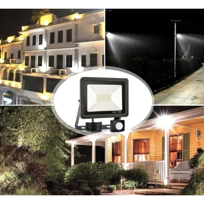 Proiector led 10W cu senzor de miscare 900lm , IP66 220V