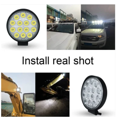 Proiector LED auto Offroad 14 led 42W rotund