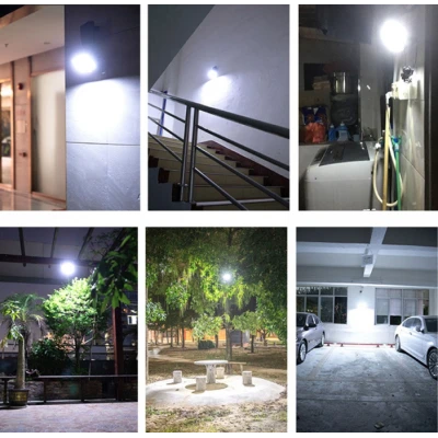 Proiector solar 128 LED 6 COB cu senzor și telecomandă