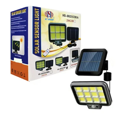 Proiector solar 288LED 50W senzor de miscare HS 8022 telecomanda 3 moduri de iluminare 12 casete