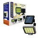 Proiector solar 288LED 50W senzor de miscare HS 8022 telecomanda 3 moduri de iluminare 12 casete